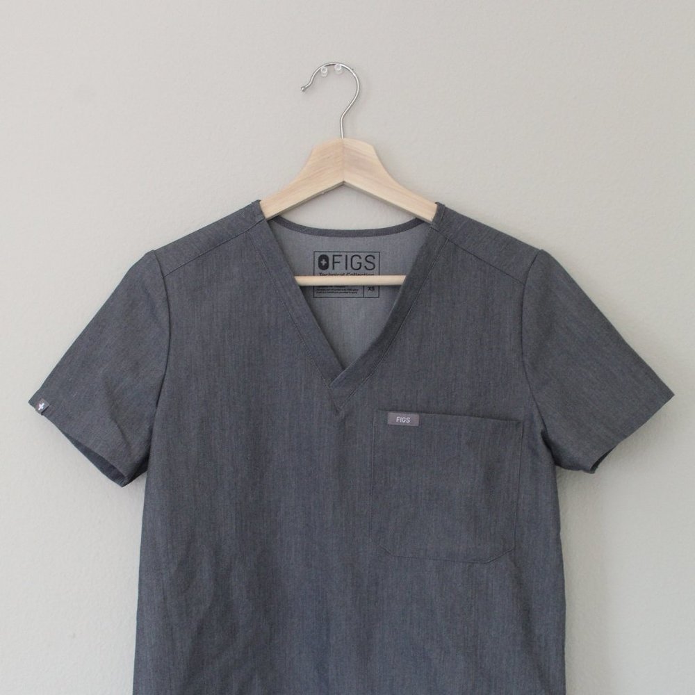 Figs Scrub Top Graphite XS